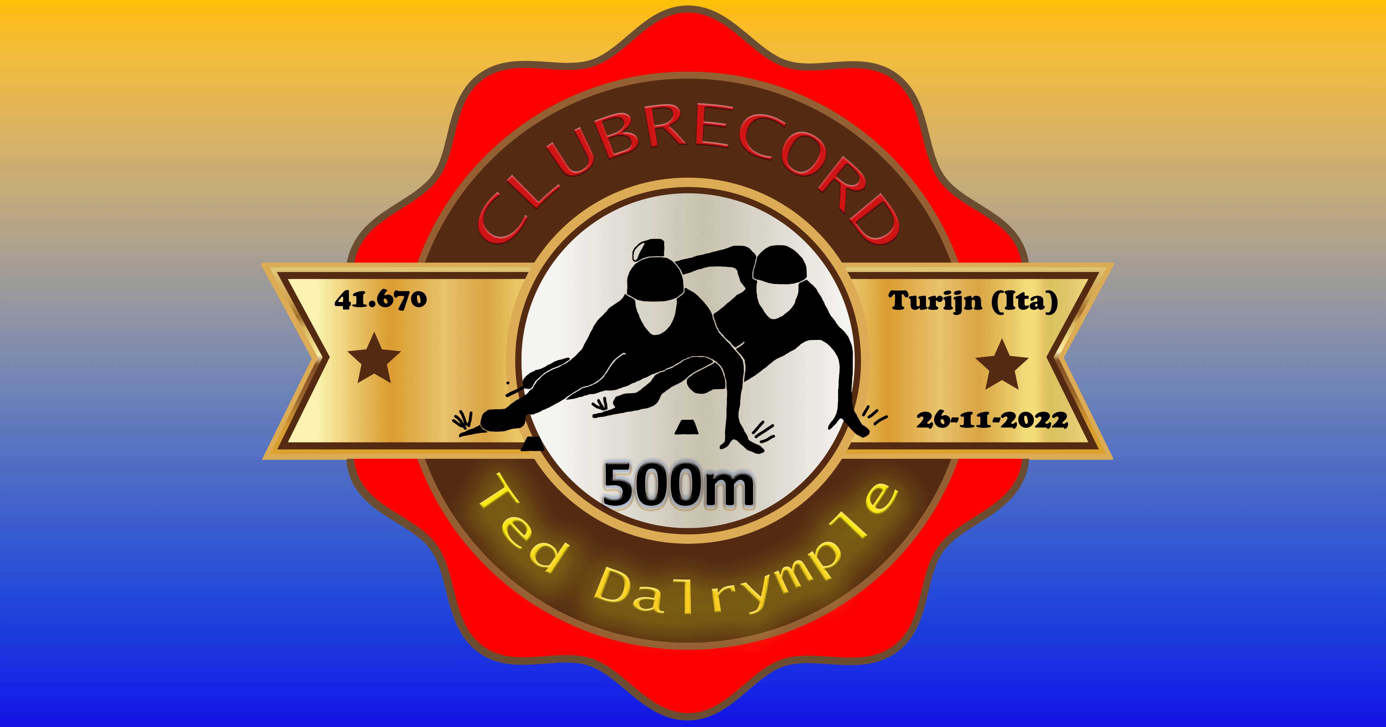 Clubrecord 500m verbeterd door Ted Dalrymple